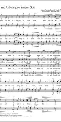 Johann-Christian Rinck: Preis und Anbetung sein unserem Gott (TTBB)