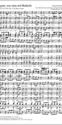 Handel: Gesegnet, wer stet mit Bedacht