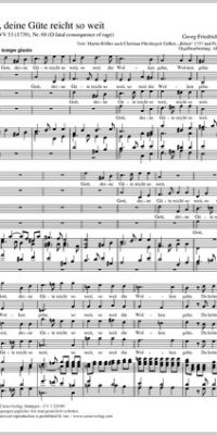 Handel: Gott, deine Göte reicht so weit