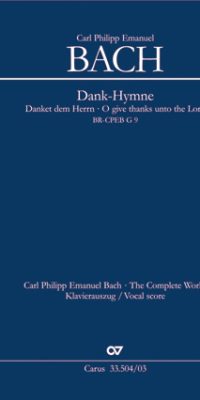 Bach: Dank-Hymne der Freundschaft (BR-CPEB Gs 9)