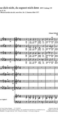 Bach: Ich lasse dich nicht, du segnest mich denn (Partituur los)