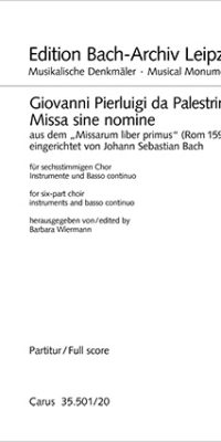 Palestrina: Missa Sine Nomine (SSATTB)