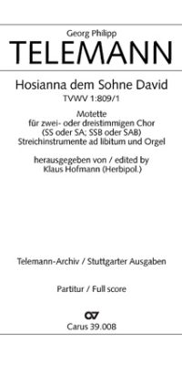 Telemann: Hosianna dem Sohne David (TVWV 1:809/1)
