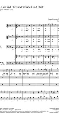Telemann: Amen. Lob und Ehre und Weisheit und Dank (TVWV 1:91/1)