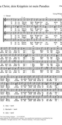 Telemann: O Jesu Christ, dein Kripplein ist (TVWV 1:1200) (SATB)