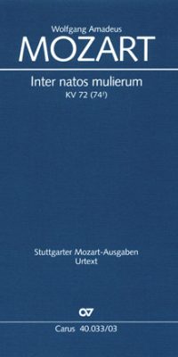Mozart: Inter natos mulierum KV 72 (Vocalscore)