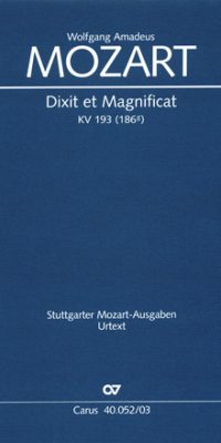 Mozart: Dixit et Magnificat KV 193 (Vocalscore)