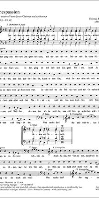Mancinus: Johannes-Passion (Koorpartituur)