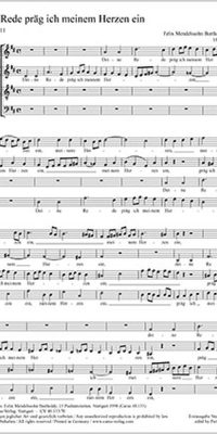 Mendelssohn: Deine Rede präg’ ich meinem Herzen ein MWV B 2
