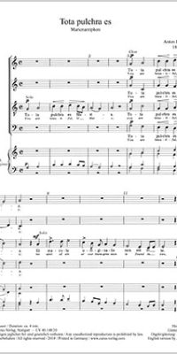 Bruckner: Tota pulchra es; Pange lingua (Partituur)