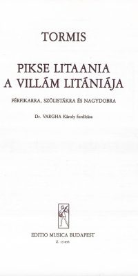 Tormis: A villám litániája