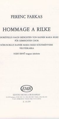 Farkas: Hommage a Rilke