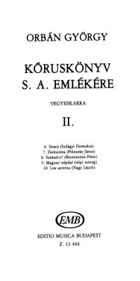 Orbán: Chorus Book in Memory S. A. II.