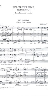 Szokolay: Three Epigrams in Old Style