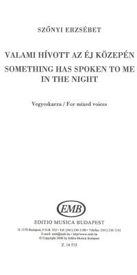 Szőnyi: Something has spoken to me in the night