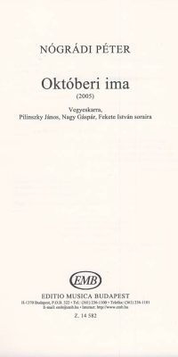 Nógrádi: Októberi ima (2005)