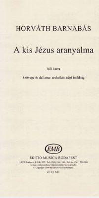 Horváth: A kis Jézus aranyalma