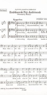 Kodály: In András Fáy's Album