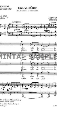 Haydn: "Komm, holder Lenz" Tavasz-kórus) from 'The Seasons" SATB, piano