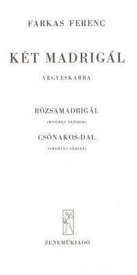 Farkas: Two Madrigals