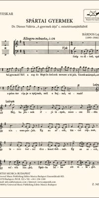 Bárdos: Spártai gyermek. From the mystery-play "A gyermek útja" by Dienes V.