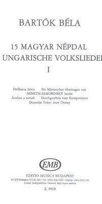 Bartók: 15 Hungarian Folksongs 1