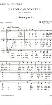 Monteverdi: Három canzonetta