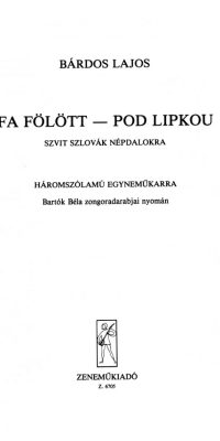 Béla Bartók: Gyermekeknek - Fa fölött