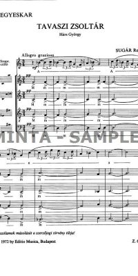 Tavaszi zsoltár(for sopran solo and mixed voices)