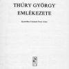 Thury György emlékezete