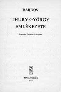 Thury György emlékezete