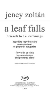 Zoltán Jeney: A Leaf Falls für Violine oder Viola (mit Kontakt(für Violine oder Viola (mit Kontakt-M