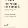 István Láng: Two Preludes for a Postlude(für Fagott, und Streichtrio)