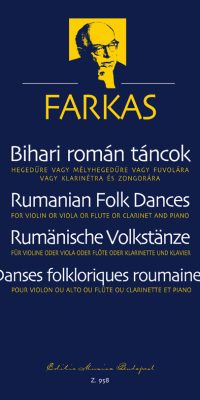 Ferenc Farkas: Rumänische Volkstänze aus der Sammlung von Bela(aus dem Komitat Bihar für Violine (Vi