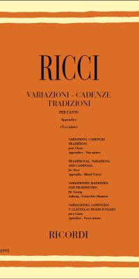 Variazioni - Cadenze Tradizioni Per Canto - App. 1