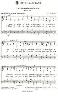 Sibelius: Uusmaalaisten Laulu (SATB)