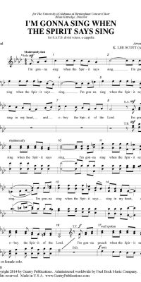I'm Gonna Sing When the Spirit Says Sing