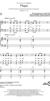 Maroon 5: Maps (SATB)