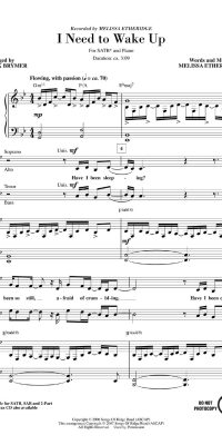 I Need to Wake Up Choral