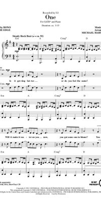 U2 One SATB Showtrax CD