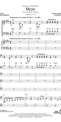 Taylof Swift: Mean (3-Stemmig)