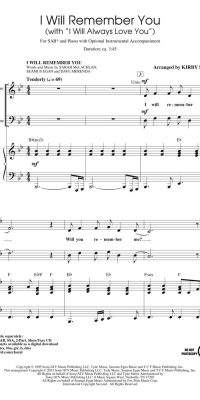 Whitney Houston: I Will Remember You (SAB)