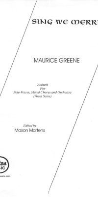 Greene: Sing We Merrily (Collection) (SATB)