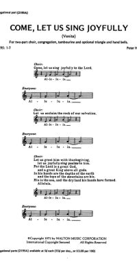 Peter Hallock: Come, Let Us Sing Joyfully (Congregation Part)