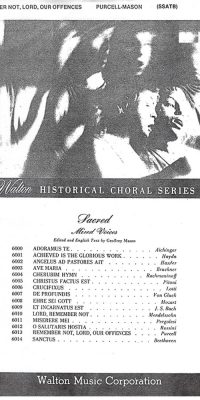 Henry Purcell: Remember Not, Lord, Our Offences (SSATB)