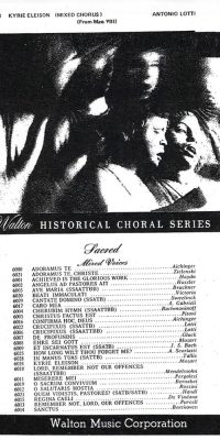 Lotti: Kyrie Eleison (SATB)