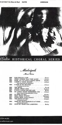 Janequin, Clement: The Month of May (SATB a Cappella)