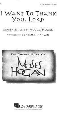 I Want to Thank You, Lord (SATB)