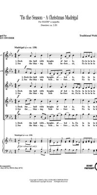 Tis the Season - A Christmas Madrigal (SSATB)
