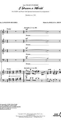 Rollo Dilworth: I Dream a World (SATB)